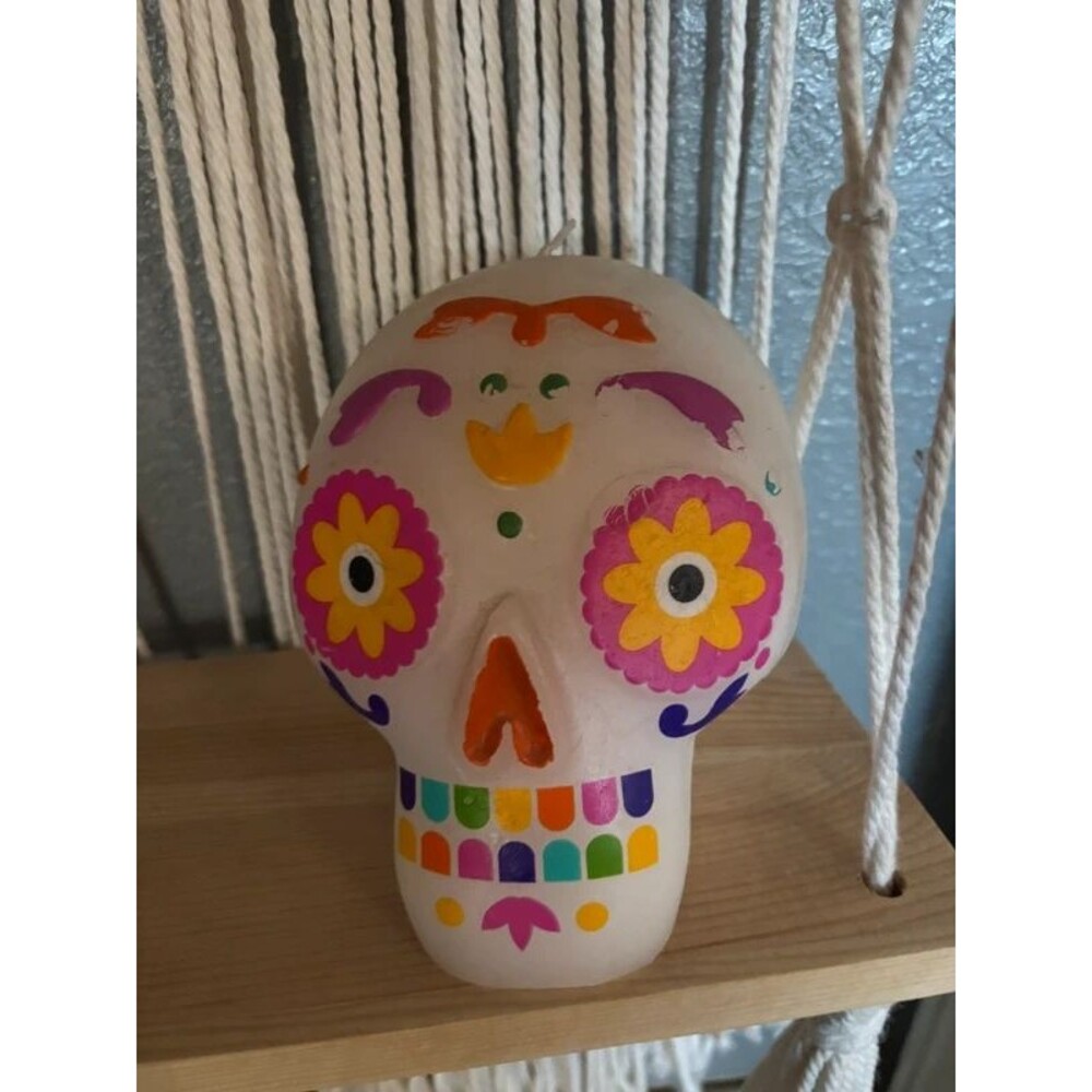 Sugar Skull Candle Dia de los Muertos Day of the Dead Halloween Decor